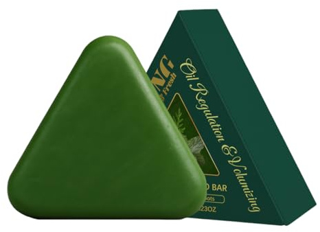 NHPY Shampoo Solido Triangolo Naturale,Shampoo Sapone Crescita Capelli, Shampo Solido Acqua Riso Contro Caduta Capelli Con Estratto Cipresso