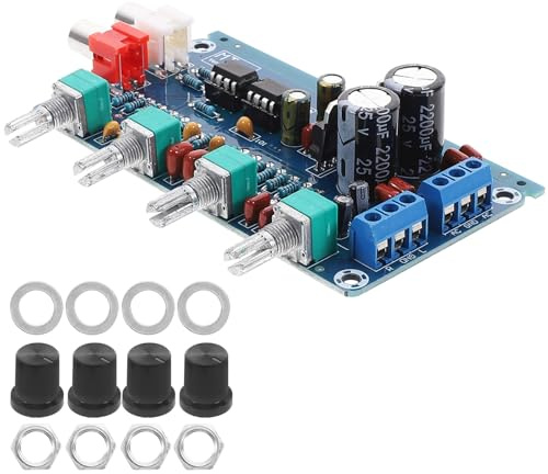 CONGARTENO Audiokomponenten Verstärkerplatine mit 10 Facher Vorverstärkung Bass Höhen Mittenregler Digitaler Kleiner Verstärker für Selbstgemacht Lautsprecher und Subwoofer Kompakter