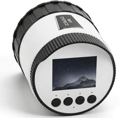 WiFi Elektronisches Okular Kamera, 2,0-Zoll HD-Display für Teleskop, Fernglas etc mit 38-73 mm Okulardurchmesser-150 Min. Akkulaufzeit, bis zu 256 GB Speicher (Keine TF-Karte) 2K-Video