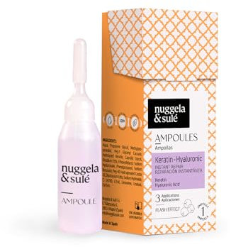 Nuggela & Sulé Fiala Cheratina-Ialuronico - Ripara & Ricostruisce. Con Olio di Ricino e Cheratina Idrolizzada. Riparazione Istantanea. Effetto Flash. Trattamento di 1 settimana. 1 x 10 ml