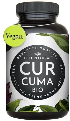 Bio Curcuma (Kurkuma) Kapseln - 240 Stück - 4350mg Bio Curcuma und schwarzer Pfeffer je Tagesdosis - Laborgeprüft. Ohne Magnesiumstearat. Vegan, in Deutschland entwickelt
