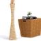 Leewadee jarrón Grande para el Suelo – Florero Alto y Hecho a Mano de bambú y Rafia, Recipiente de pie para Ramas Decorativas, 70 cm, Color Natural
