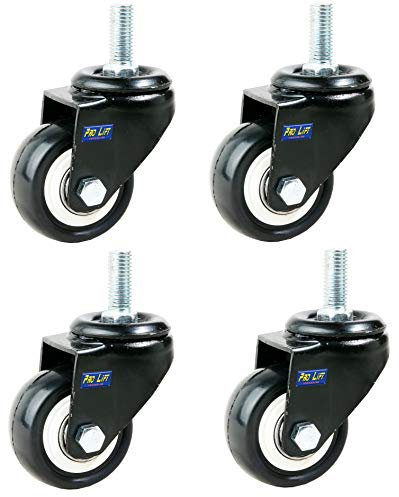 Pro-Lift-Werkzeuge 4 Stück Lenkrollen je 45 kg Durchmesser 50 mm Gummirollenbelag Möbelrollen Transportrollen 4x Rollen lenkbar