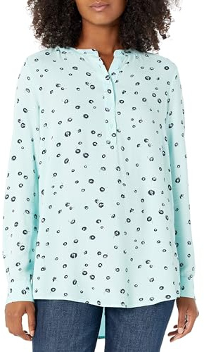 Amazon Essentials Blouse Tissée à Manches Longues Femme, Bleu des Mers du Sud Coquelicot, M