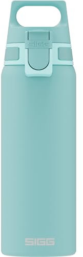 Sigg Shield One Borraccia sport (0.75 L / 1 L), Bottiglia acqua priva di sostanze inquinanti e a prova di perdita, Borraccia acciaio inossidabile con ONE Top, Turchese (Glacier), 0.75 L