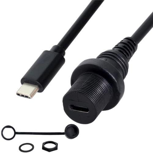chenyang CY USB C Waterproof Cable,USB 3.1 Type C Male to Female Extension Data Power Waterproof Dustproof Cable for Screw Locking