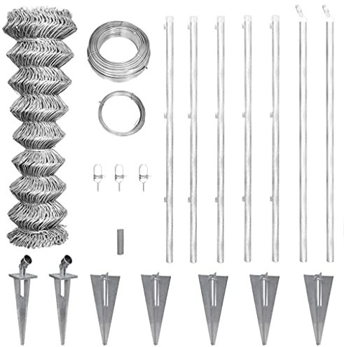 MUSEVANE weidezaun sichtschutz zaun hühnerzaun mit Pfosten Erdanker Verzinkter Stahl 15×1 m