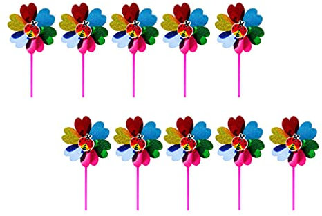 Happyyami 10pièces Décoration Éolienne Sequin pour Jardin Accessoires Extérieur Cartoons à Vent Style Aléatoire