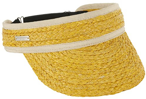 Seeberger Raffia Skärmkeps Damer - golfkeps solvisir tenniskeps med skärm Vår-sommar Sommar - One Size gul