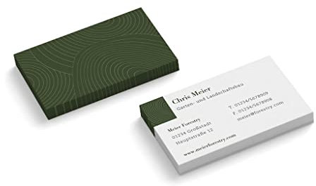 Visitenkarten personalisiert | Garten- und Landschaftsbau # 2 | 2-seitig | Querformat | Menge + Papier zur Auswahl | selbst gestalten | hochwertig | 350 g Qualitätsdruck | Gala Bau (1000 Stück)