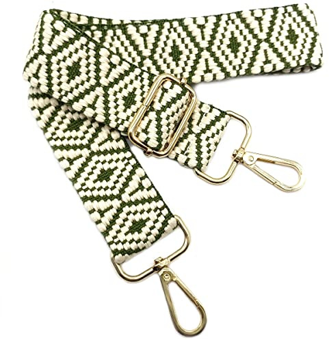 Verstellbarer Schultergurt für Taschen Armee Grün, Taschengurte zum Wechseln, Taschengurt Breit mit Karabiner Gold, 80-130 cm Tragegurt Tasche für Damen Schulterriemen, Handtasche, 3.8cm, *04