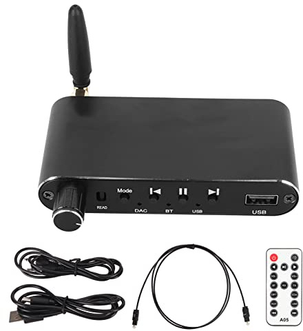 A05 Transmisor Receptor Bluetooth 4 en 1, Adaptador Audio con Óptica AUX Coaxial USB, A2DP y AVRCP, para Altavoces Estéreo Hogar, Control de Volumen