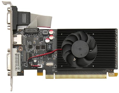 Scheda Grafica di Gioco, R5 220 1GB GDDR3 64bit 650MHZ 533 MHz HDMI DVI VGA PCI Express 1.1 X16, Scheda Grafica per Computer con Ventola Singola