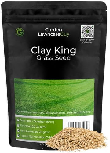 Clay King - Grass Seed for Clay Soil UK - Ideal for Overseeding and New Build Lawns - Garden Lawncare Guy