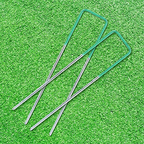 Grapas en U galvanizadas resistentes para fijar red de parasol y césped artificial, 100 unidades, fabricadas con acero, fáciles de usar y duraderas