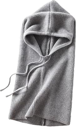 YIUPEDRFG Warmer und stilvoller Kapuzenschal für den Winter. Bleiben Sie bei kaltem Wetter gemütlich und modisch. Weiblicher gestrickter Kapuzenschal, Grau