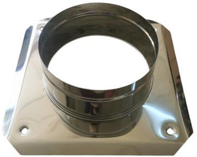 Placa base, acero inoxidable, placa de soporte, placa base para chimenea, placa de suelo, chimenea, campana de chimenea, accesorio para chimenea, soporte para chimenea (diámetro 150 mm, 240/240)