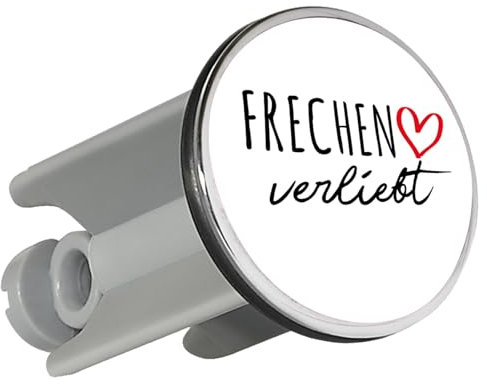 Huuraa Waschbeckenstöpsel Frechen verliebt Geschenk 4cm für Waschbecken Abflussstopfen Frechen Geschenkidee