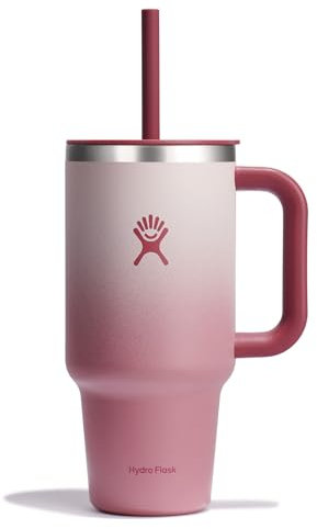 Hydro Flask 32 Oz Travel Tumbler with Handle, Lid and Straw - Insulated Stainless Steel in 32 Oz Bayberry Ombre