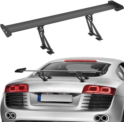 VEVOR GT Wing Autospoiler, 43,3 Zoll Universalspoiler mit Einzeldeck, verstellbares leichtes Aluminium, Auto-Heckspoilerflügel, Rennspoiler BGW/JDM Drift Schwarz