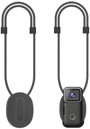 Jectse Magnetic Chest Mount Holder for Action Camera, 360° Rotating Neck Strap Necklace Lanyard, Quick Release Selfie Necklace Lanyard Mounting Accessories for C100 C200 C300 (Black)
