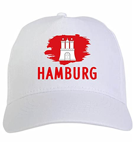 Weiße Caps Regionen Europa Weiße Kappe Hamburg Hamburg Deutschland Flagge Klettverschluss 31, grün, One size