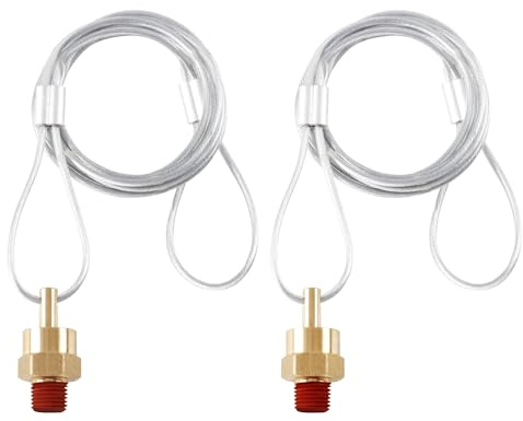 HASAOMOI 2PCS Air Tank Drain Valve Plug Fitting 1/4 NPT with 60 Cable Valve, Air Brake Reservoir Air Compressor Drain Valve For Semi Trucks