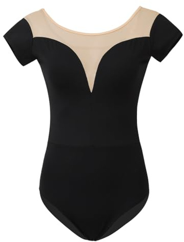 ROYAL SMEELA Ballett trikot damen mit bh Ballerina body ballettbody damen ballett tanz trikots erwachsene ballett tanz body ballettrikot kurzarm body tanzen trikot Frauen sexy tanzbody für damen