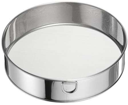 sourcing map 304 Stainless Steel Flour Sifter, 8Inch 60 Mesh Round Sifter Flour Sieve Mini Fine Mesh for Baking Cake Bread, Silver