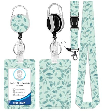 Jisrcha ID Kartenhalter, Ausweishülle mit Band, Fahrkartenhülle Kinder, Lanyard mit Kartenhülle, Busfahrkarten Hülle Schüler, für Frauen, Lehrer, Krankenschwestern, Doktor, Student (D)