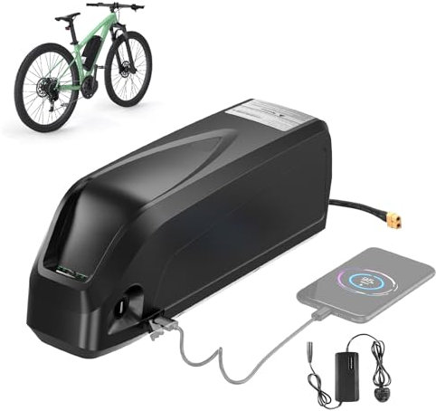 Varstrom G80 48V 20Ah Ebike Battery with Charger & USB Port, Lithium Downtube Shark Electric Bike Battery for 250W 500W 750W 1000W 1500W Bafang Ebike Conversion Kit