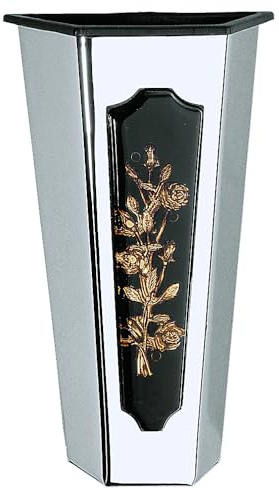 Florero bucaro Adhesivo, Fabricado en Acero Inoxidable, con metacrilato de Flor, indicado para lápidas o columbarios.