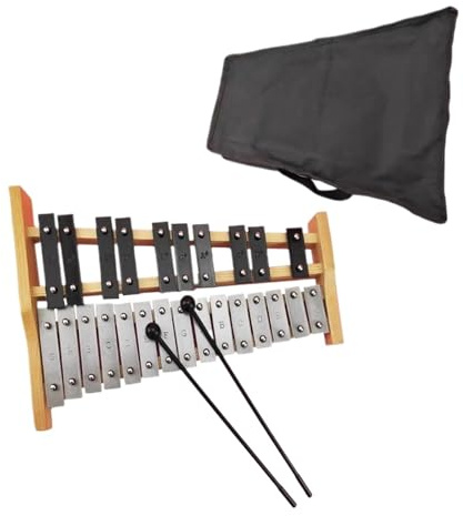 Xylophon-Instrument Für Erwachsene 25-Noten-Xylophon Aus Metall Mit Tragetasche Und Schlägeln Glockenspiel-Xylophon Für Anfänger