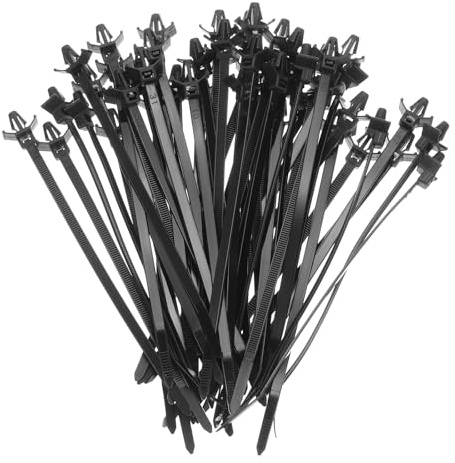 sourcing map 50pcs Push Mount Cable Zip Tie 5.9 x 0.19 Nylon Self Locking Cable Strap Arrow Style Heavy Duty Snap in Cable Zip Ties for Household Electronic Auto Industry