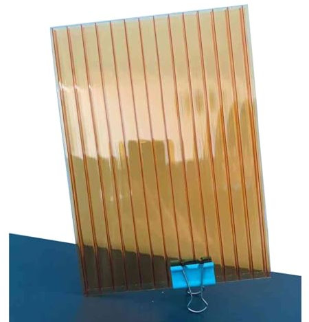 12 Pièces Feuille De Remplacement De Cadre Froid D'isolation De Toit De Panneau De Serre En Polycarbonate À Double Paroi For Auvent De Garage De Balcon, Coupe Facile À Plier(Orange,1.05X1m-4mm)
