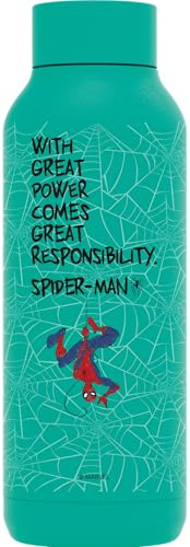 QUOKKA SOLID X DISNEY | BOTELLA TÉRMICA DE ACERO INOXIDABLE DOBLE PARED | SPIDER-MAN GREAT POWER