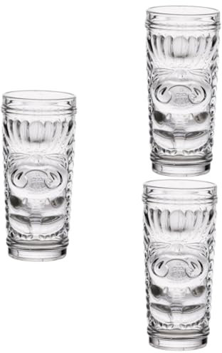 MAGICLULU 3pcs Mixing Cup Glass Tumbler for Cocktail Wine Brandy Smooth Surface Non-Slip Design for Entertaining