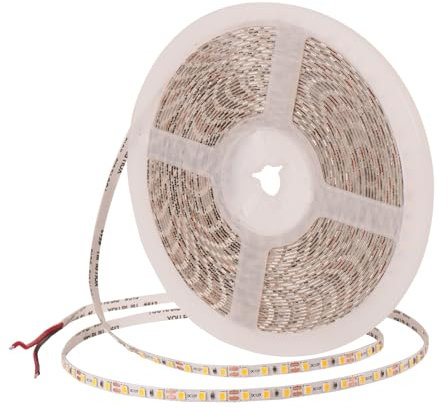 JBdusn 12V Ruban LED Bande 3000K lumineuse LED, 10m Autocollant Bandeau LED de 8mm de largeur, Super Lumineux Light Strip 120LEDs/m pour Escalier, Chambre, Noël, Fête, etc(sans alimentation)