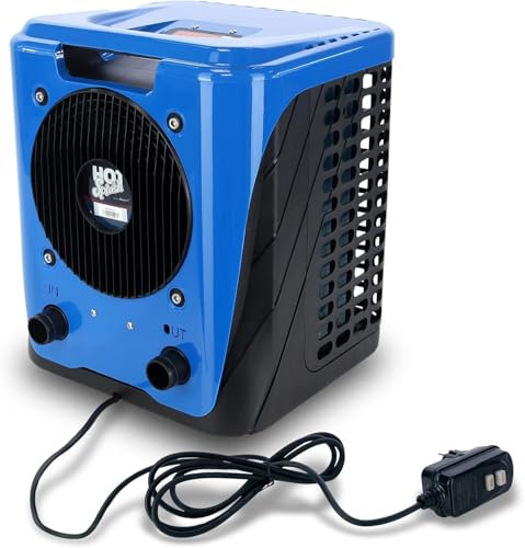 COIL Bomba de calor para piscinas, mini bomba de calor, calentador de agua para piscinas, calefacción de piscina, plug and play, 3,5 kW, para piscinas de hasta 12 m3, no requiere bypass