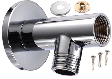 Duschbogen – Duschauslass-Winkel | Kupfer und Edelstahl, Wandmontage, auslaufsicherer Adapter für Zuhause, Badezimmer, Hotel, Ersatz, Sanitärzubehör