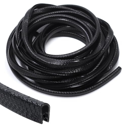 Aoyswuz 5 M Perfil Goma Protector Bordes 10 x 6.5 mm Protector de Puerta de Coche U Rango de Sujeción 1-2 mm para la Mayoría de Los Coches