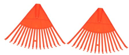 GARIOUANS Rastrillo De Hojas De Plástico para Jardín Pequeño, 16 Dientes, Color Naranja, para Césped y Limpieza De Hojas, Herramienta Manual Resistente y Ligera para Jardinería