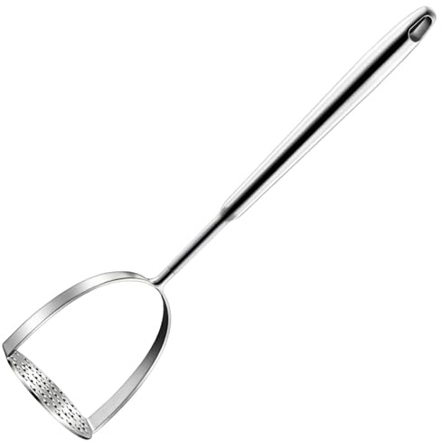 Schiacciapatate in acciaio inossidabile 304, schiacciapatate a testa grande con impugnatura comoda, facile da pulire, lavabile in lavastoviglie, perfetto per patate, carote e altro ancora