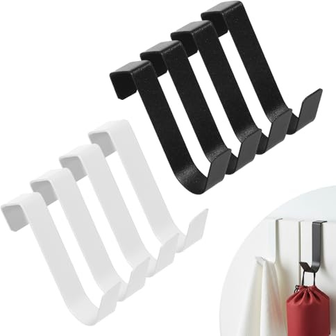 KFHENSOMR 8 Stück Türhaken Reversible Haken Schrank und Schublade Haken Schrankhaken ohne bohren Türhaken Kleiderbügel Handtuchhalter Kleiderschrank Schubladen Schränke Badezimmer & Küche