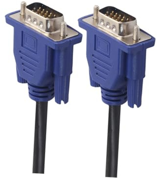 ROMISBABA Cable Vga Macho a Macho de 5 Metros con Núcleo de Ferrita Conector Azul y Negro Cable Adaptador Vga para Computadora Monitor Proyector y HDTV Compatible con Alta Resolución y