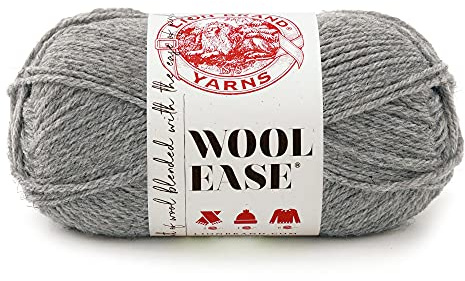 Lion Brand Yarn, Wool-Ease Crochet & Knit Yarn, Grey Heather, Gray, 1 Pack