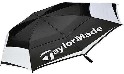 TaylorMade TM Tour Double Canopy Golfschirm, Schwarz/Weiß/Grau, 64