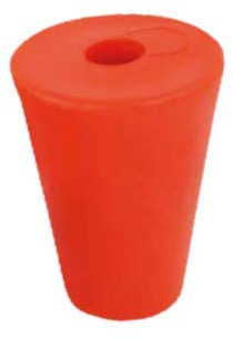 Gummistopfen mit Loch für Gärröhrchen | rot Ø 50-70mm mit 17mm Bohrung (1 Stück)