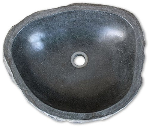 Fest-night Oval Waschbecken aus Flussstein Handwaschbecken Waschschale 50 x (40-45) x 15 cm für Badezimmer