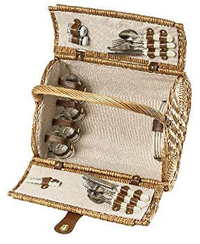Adam Schmidt Picknickkorb Vollweide 4 Personen 42x36x26cm Natur (1 Stück)
